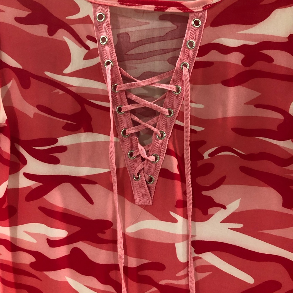 Hot pink camo Top